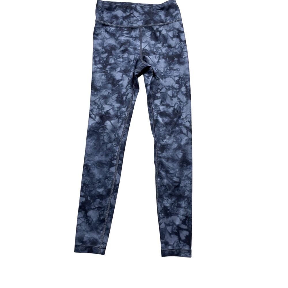 Athleta Girl 7 Blue Motted Leggings High Rise Printed Chit‎ Chat Tight Leggings